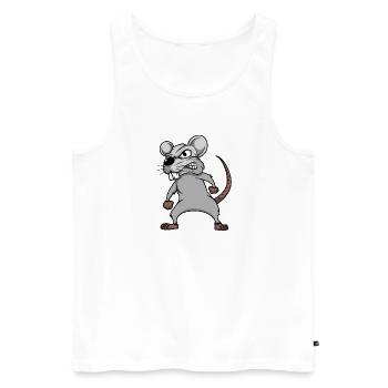 Maus Mäuse Mausi Mäuschen Ratte Nagetier Haustier - Männer Premium Bio Tank Top - Weiß - Vorne - AI Model Male 178 light (178cm)