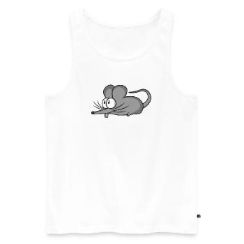 Maus Mäuse Mausi Mäuschen Ratte Nagetier Haustier - Männer Premium Bio Tank Top - Weiß - Vorne - AI Model Male 178 light (178cm)