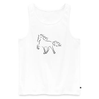 Islandpferd - Männer Premium Bio Tank Top - Weiß - Vorne - AI Model Male 178 light (178cm)