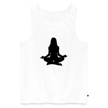 Meditieren - Männer Premium Bio Tank Top - Weiß - Vorne - Michal (187cm)