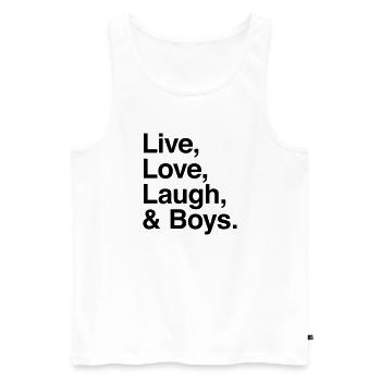 live love laugh und Jungen - Männer Premium Bio Tank Top - Weiß - Vorne - AI Model Male 178 light (178cm)