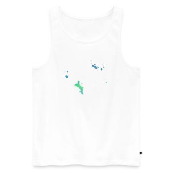 Seychelles - Männer Premium Bio Tank Top - Weiß - Vorne - AI Model Male 178 light (178cm)