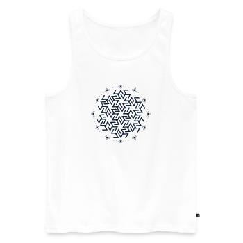 Antahkarana, Heilige Geometrie - Männer Premium Bio Tank Top - Weiß - Vorne - AI Model Male 178 light (178cm)