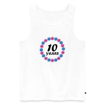 10 ans - Débardeur bio Premium Homme - blanc - Devant - Michal (187cm)