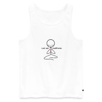 meditation - Men's Premium Organic Tank Top - white - Front - AI Model Male 178 light (178cm)