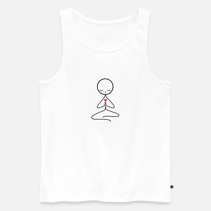 meditation - Men's Premium Organic Tank Top - white