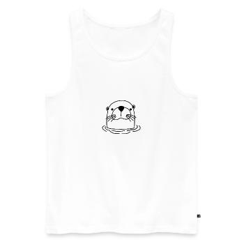 Biber Otter Waldbewohner Waldtier - Männer Premium Bio Tank Top - Weiß - Vorne - Michal (187cm)