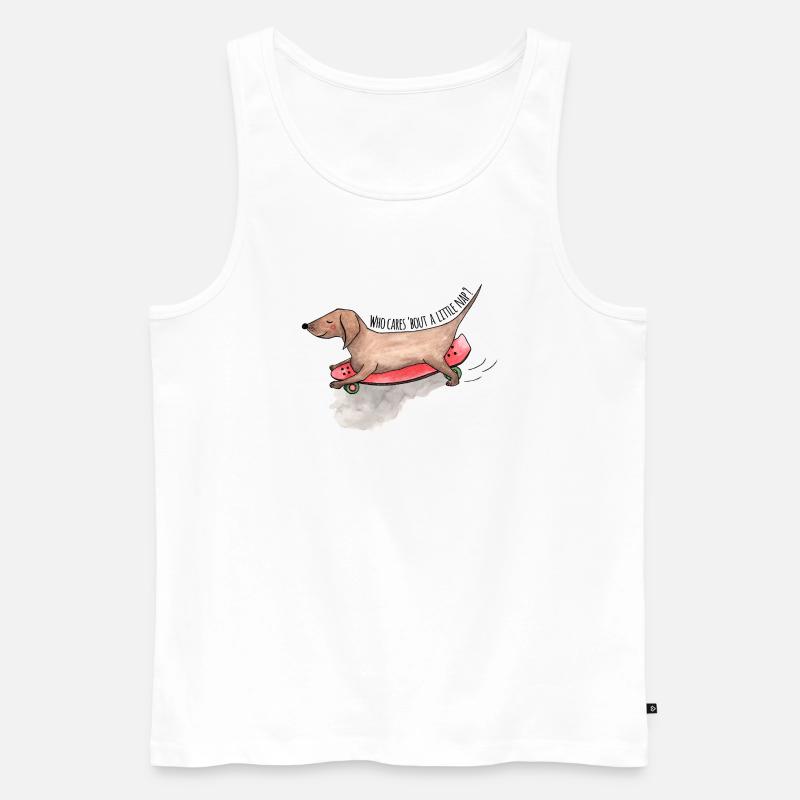 Dackel Longboard Hunde Schläfchen - Männer Premium Bio Tank Top - Weiß