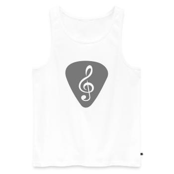 plektrum_notenschluessel - Männer Premium Bio Tank Top - Weiß - Vorne - AI Model Male 178 light (178cm)