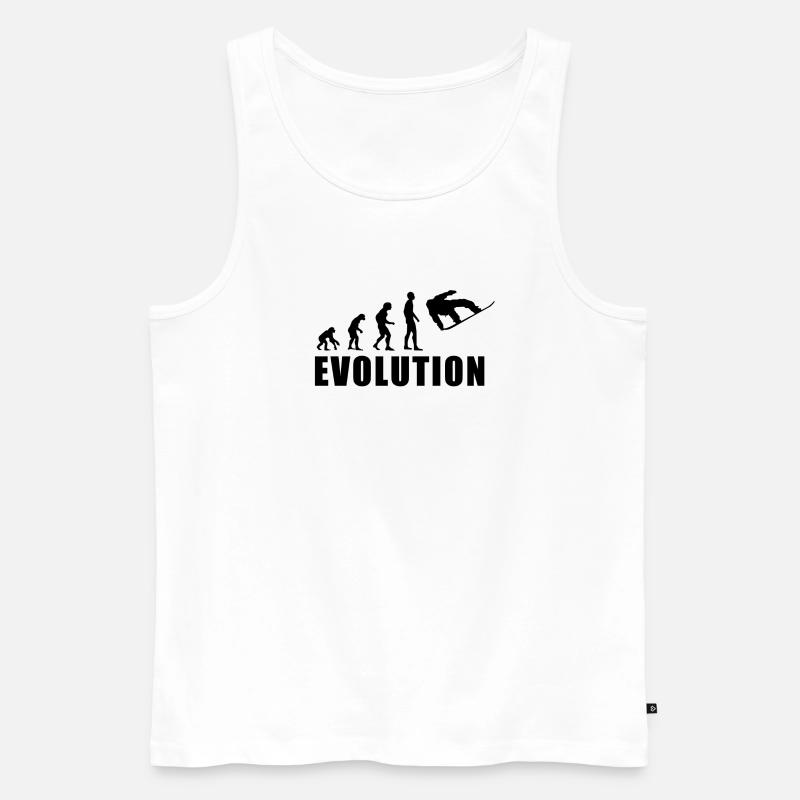 EVOLUTION SNOWBOARD Schnee Winter Geschenk - Männer Premium Bio Tank Top - Weiß