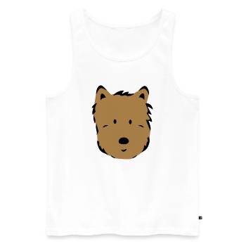 dog - Men's Premium Organic Tank Top - white - Front - AI Model Male 178 light (178cm)