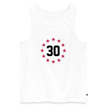 30 years - Men's Premium Organic Tank Top - white - Front - AI Model Male 178 light (178cm)