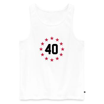 Vierzigsten Geburtstag - Männer Premium Bio Tank Top - Weiß - Vorne - AI Model Male 178 light (178cm)