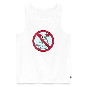 verboten schild durchgestrichen keine maus suess n - Männer Premium Bio Tank Top - Weiß - Vorne - AI Model Male 178 light (178cm)