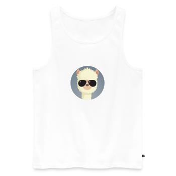 Alpaka Sonnenbrille Tier - Männer Premium Bio Tank Top - Weiß - Vorne - Michal (187cm)