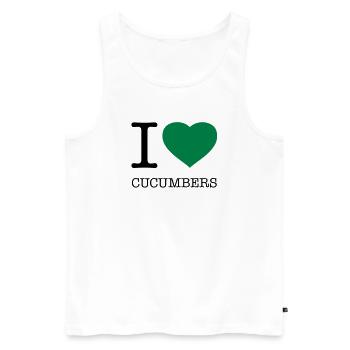 I LOVE CUCUMBERS CUCUMBER CUCUMBER - Men's Premium Organic Tank Top - white - Front - AI Model Male 178 light (178cm)