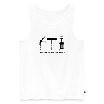 choose your weapon! - Männer Premium Bio Tank Top - Weiß - Vorne - Michal (187cm)