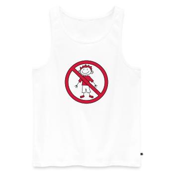 forbidden sign zone no child painted scribble com - Men's Premium Organic Tank Top - white - Front - AI Model Male 178 light (178cm)