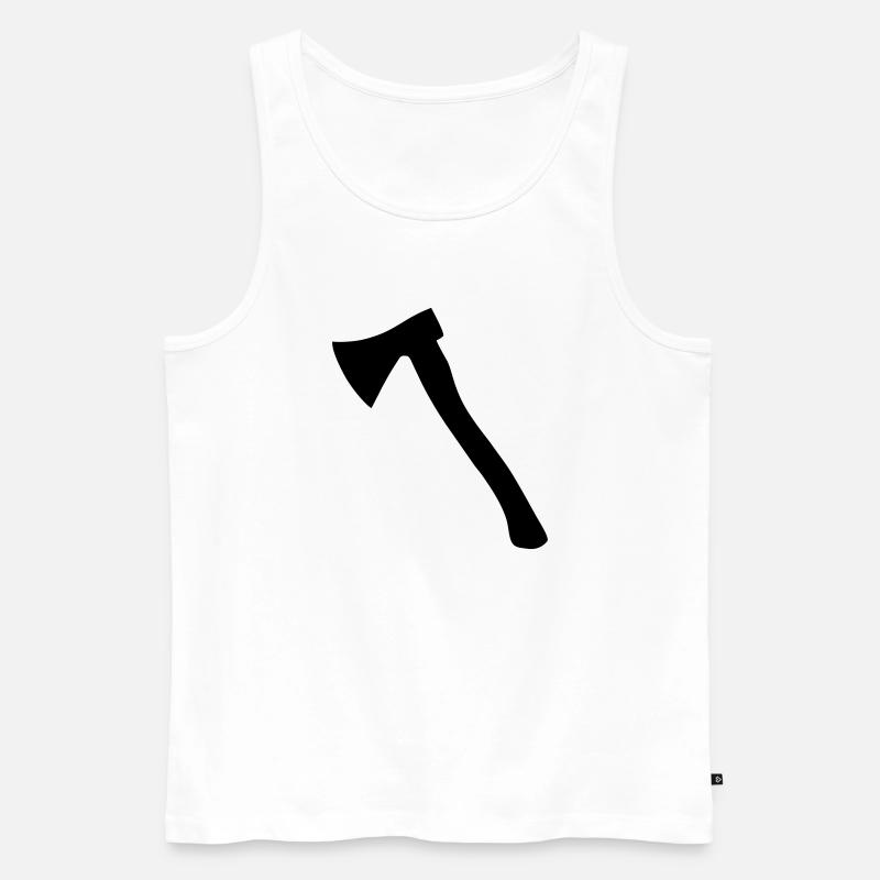 Beil (Schräg) Axt, Werkzeug, Holzhacken - Männer Premium Bio Tank Top - Weiß
