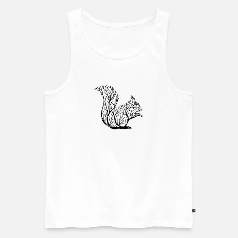 Kunstvolles Eichhörnchen - Männer Premium Bio Tank Top - Weiß
