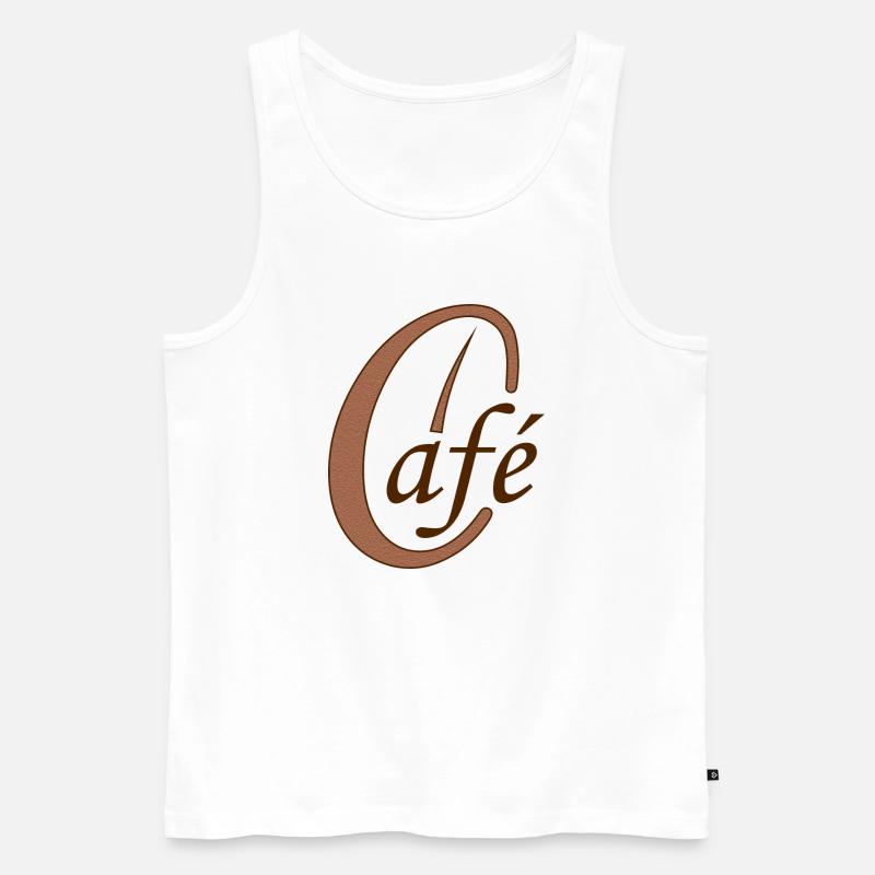Kaffeebohne Café Kaffee - Männer Premium Bio Tank Top - Weiß