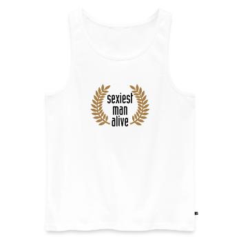 sexiest man alive - Männer Premium Bio Tank Top - Weiß - Vorne - AI Model Male 178 light (178cm)