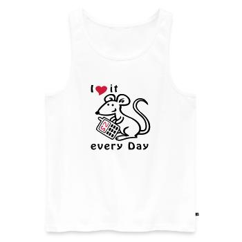 Handy, Maus, Chatten - Männer Premium Bio Tank Top - Weiß - Vorne - AI Model Male 178 light (178cm)