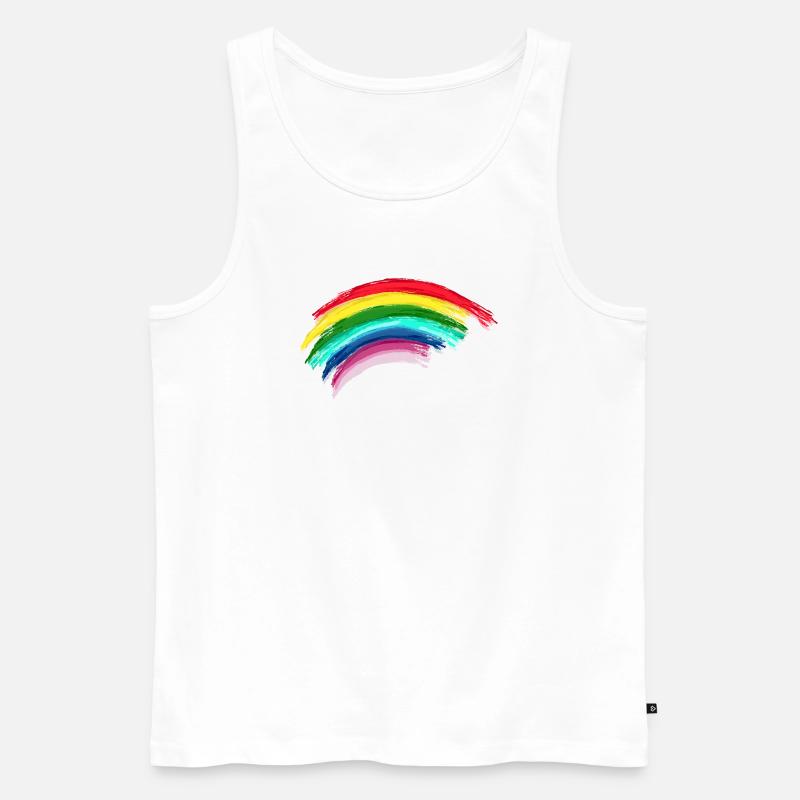 Rainbow Regenbogen Hope - Männer Premium Bio Tank Top - Weiß