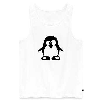 pinguin - Männer Premium Bio Tank Top - Weiß - Vorne - Michal (187cm)