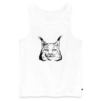 lynx - Men's Premium Organic Tank Top - white - Front - AI Model Male 178 light (178cm)
