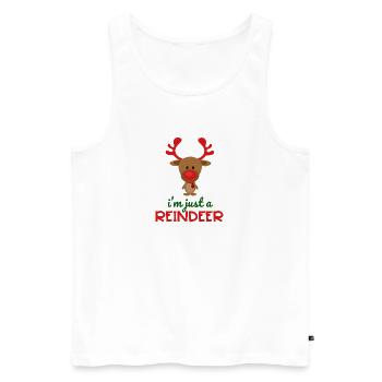 I m just a Reindeer - Männer Premium Bio Tank Top - Weiß - Vorne - AI Model Male 178 light (178cm)