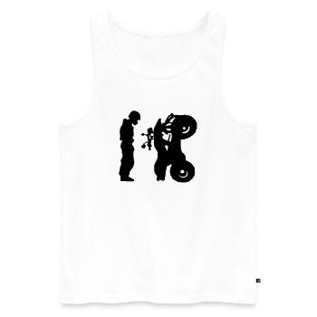 Quad - Männer Premium Bio Tank Top - Weiß - Vorne - Michal (187cm)