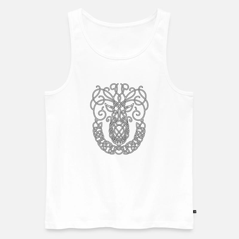 Keltischer Hirsch - Männer Premium Bio Tank Top - Weiß