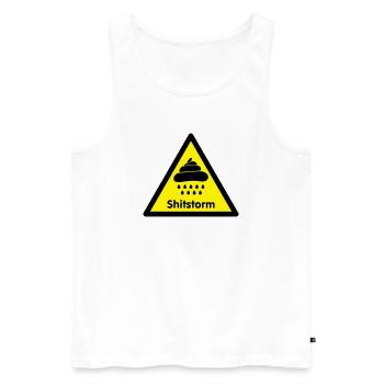 Caution shit / flame was [2 color] - Men's Premium Organic Tank Top - white - Front - Michal (187cm)