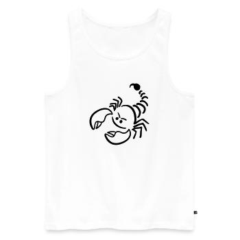 Skorpion - Männer Premium Bio Tank Top - Weiß - Vorne - AI Model Male 178 light (178cm)