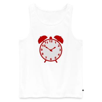 Classic alarm clock with red frame - Men's Premium Organic Tank Top - white - Front - AI Model Male 178 light (178cm)