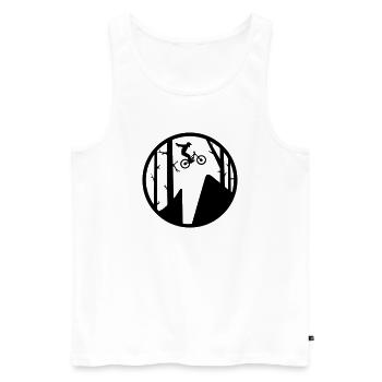 MTB Nohander - Men's Premium Organic Tank Top - white - Front - Michal (187cm)