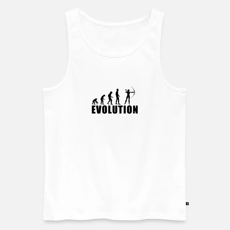 EVOLUTION BOGENSCHIESSEN Geschenk - Männer Premium Bio Tank Top - Weiß