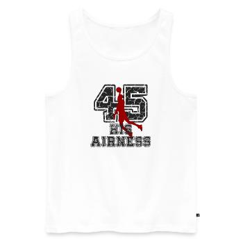 Basketball 45 Herren Shirt Streetwear Retro - Männer Premium Bio Tank Top - Weiß - Vorne - AI Model Male 178 light (178cm)