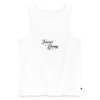 Forever Young - schwarz - Männer Premium Bio Tank Top - Weiß - Vorne - AI Model Male 178 light (178cm)