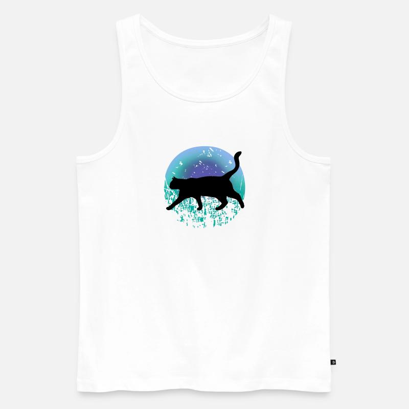 Schwarze Katze - Männer Premium Bio Tank Top - Weiß