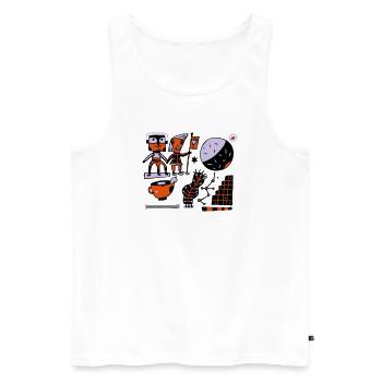 Parallel Universe TK02 I t-shirt - Débardeur bio Premium Homme - blanc - Devant - Michal (187cm)