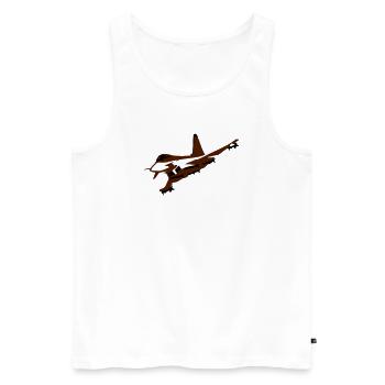 fighter_vektor 2farbig - Men's Premium Organic Tank Top - white - Front - AI Model Male 178 light (178cm)