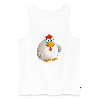 Douce poule - Débardeur bio Premium Homme - blanc - Devant - Michal (187cm)