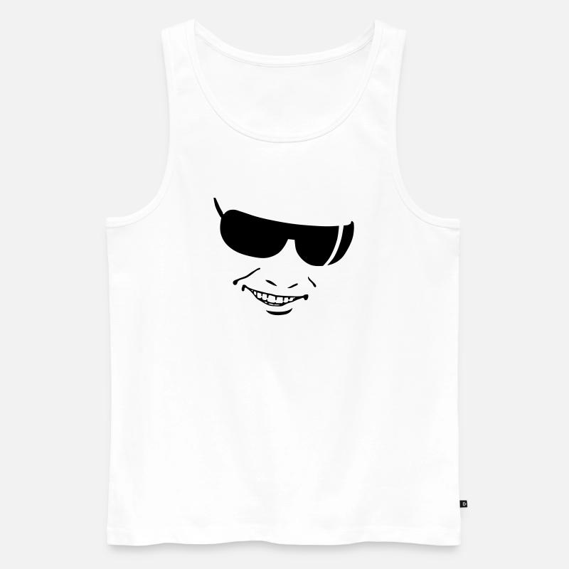 smile - Männer Premium Bio Tank Top - Weiß