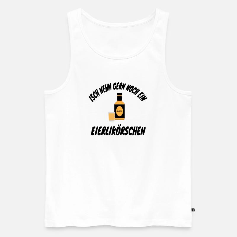 Isch nehm gern noch ein Eierlikörschen - Männer Premium Bio Tank Top - Weiß