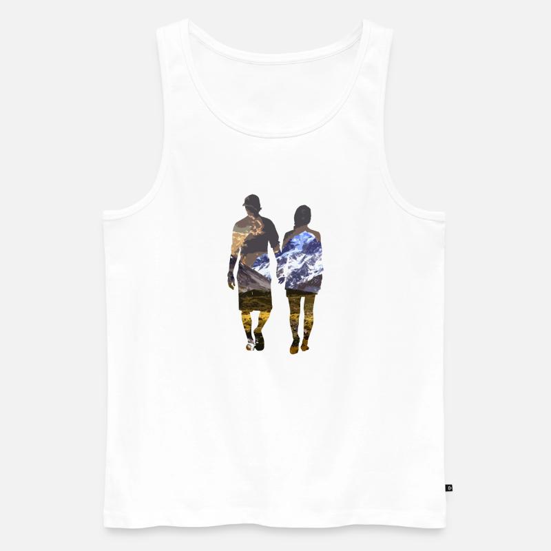 Die Berge - Männer Premium Bio Tank Top - Weiß