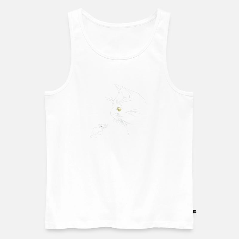cat mouse eyes - Männer Premium Bio Tank Top - Weiß