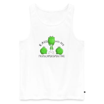 Grenouille de motivation - Débardeur bio Premium Homme - blanc - Devant - Michal (187cm)