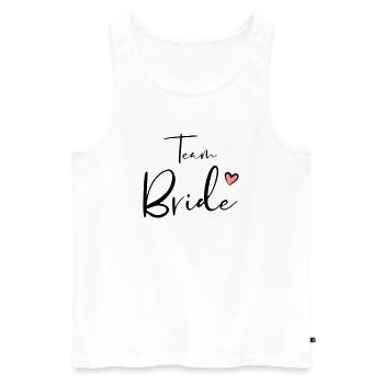 Cadeau de fête de poule de coeur d'équipe - Débardeur bio Premium Homme - blanc - Devant - AI Model Male 178 light (178cm)